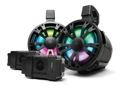 ECOXGEAR 8in 1Amp Speakers + Dual Rechargeable Battery ETB08 - Black