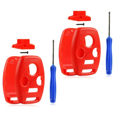 #ad 2 Key Fob Remote Shell Case 4b Kit for Honda No Cutting Required Red $9.95