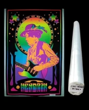 Vintage Jimi Hendrix 23”x34” Blacklight Flocked 2008 Poster Scorpio NEW Sealed