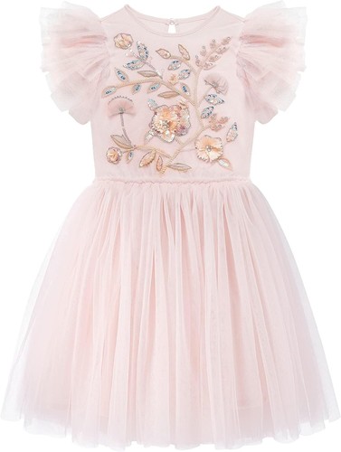 Girls Partywear Dress Size 4-5 Years Embroidered Sequins Tutu Dress Tulle 4-5y - Picture 1 of 6