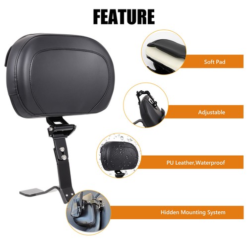 Driver Backrest Pad W/ Storage Pouch For Can-Am Spyder RT RT-S ST 2010-2018 2019 - Foto 2 di 12
