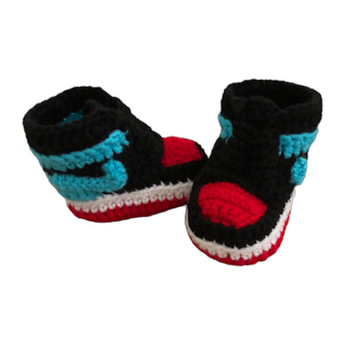 Crochet Baby Sneaker J Basketball Air Red Black Blue Jordan 1 Bred Retro UNC