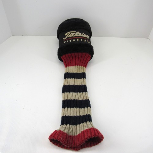 Titleist Titanium Driver Golf Club Cover Black and Red with Stocking Base 18" - Imagen 2 de 7
