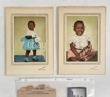 George Fulmer VINTAGE Mid Century 5x7 set HAND COLORED Tinted Child PORTRAITS