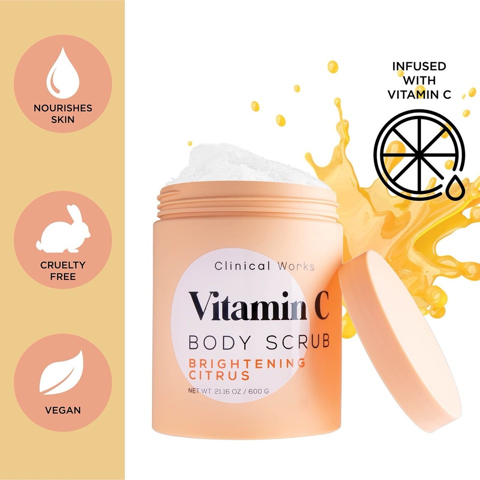 Clinical Works Vitamin C Body Scrub For Brightening And Even Out
