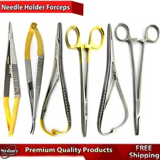 Surgical Veterinary Suturing Forceps Castroviejo Needle Holder Mayo Hegar Suture