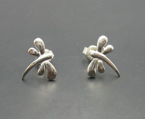 STYLISH STERLING SILVER EARRINGS 925 DRAGONFLY SMALL E000154 EMPRESS SOLID - Picture 1 of 3