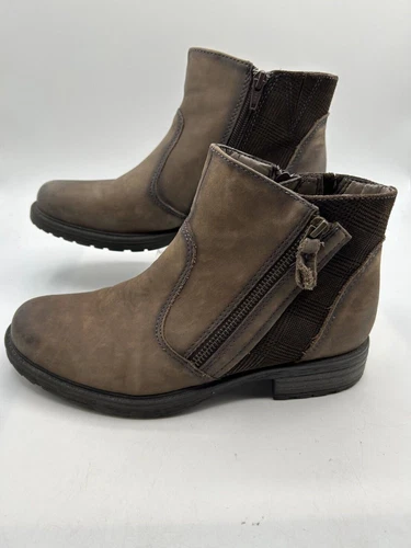 Stivaletto Earth Jordan Jordan DGY donna taglia 8 stivaletto pelle marrone zip laterale