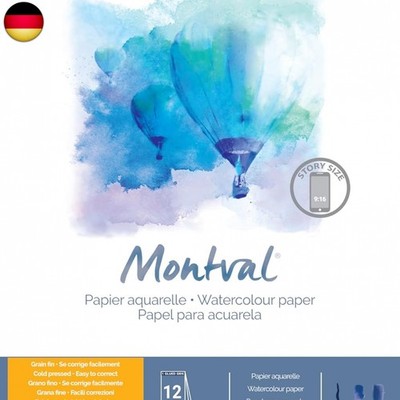 CANSON Montval Aquarellpapier, einseitig geleimter Block, feine Körnung, 300 