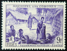 TIMBRE des COLONIES FRANÇAISES - COMORES - FIDES N°14 NEUF ** LUXE MNH
