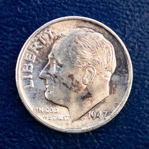 1947-S Roosevelt Silver Dime, Uncirculated, San Francisco US Ten Cents E34