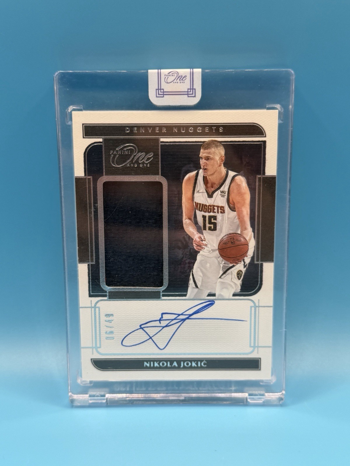 Nikola Jokić 2021-22 Panini One and One Game Used Jersey #JA-NJK AUTO PATCH /49