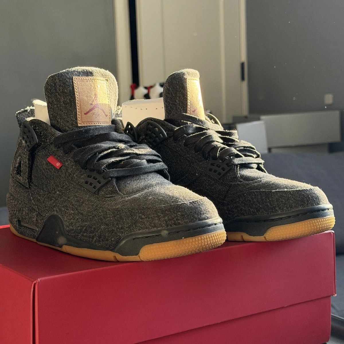 Levi's x Air Jordan 4 Retro Black Denim - Blank Tag for Sale