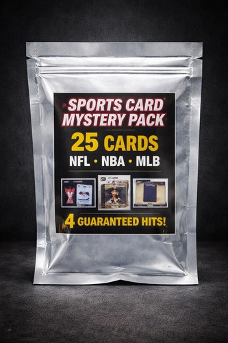 2 FOR 1 -Sports Card Mystery Pack – 50 Cards NFL / NBA / MLB – Guaranteed Hits