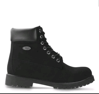Lugz Convoy Size 12 6 Inch Lace Up  Mens Black Casual Boots MCNWD-001 