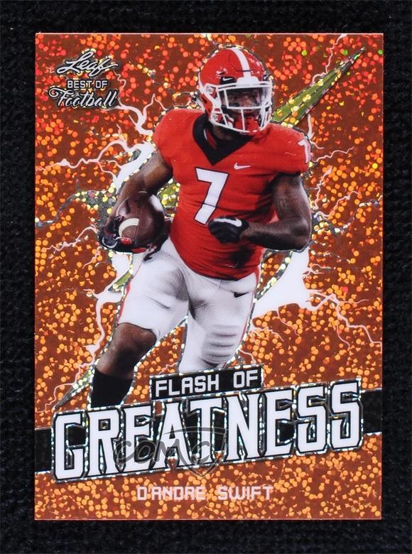 D'Andre Swift Leaf Flash of Greatness #FG08 Orange