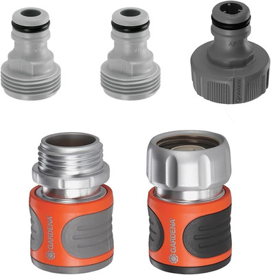 GARDENA (18271) 5-Piece Premium Metal Quick Connect Hose Fittings: Hose Quick Co