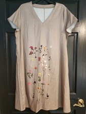 New Womans Cool Dress SS Flowers on front, Solid on Back 3X 10235/17