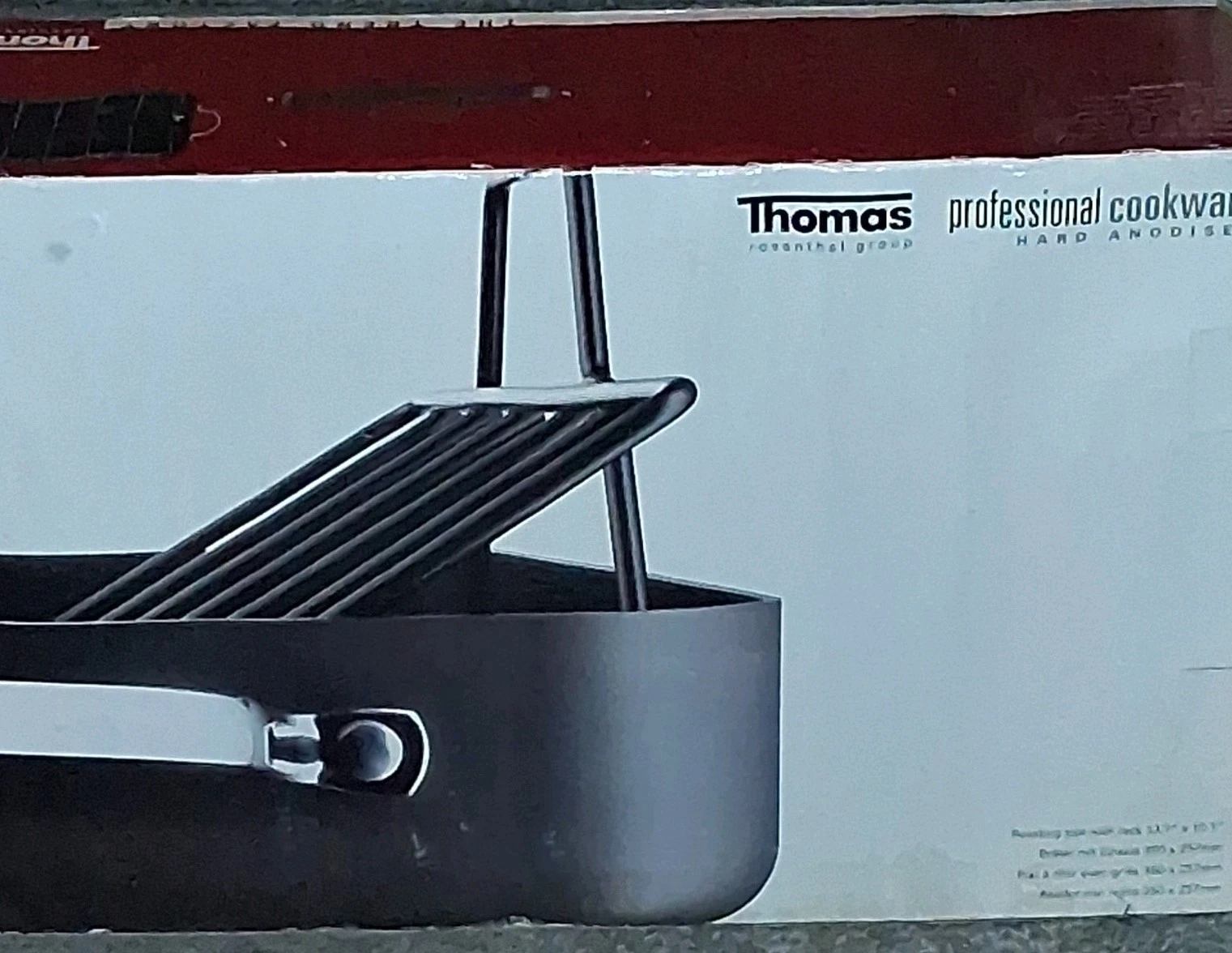 Thomas Professional Hard Anodised Roasting Pan & Rack 350x257mm 1403113