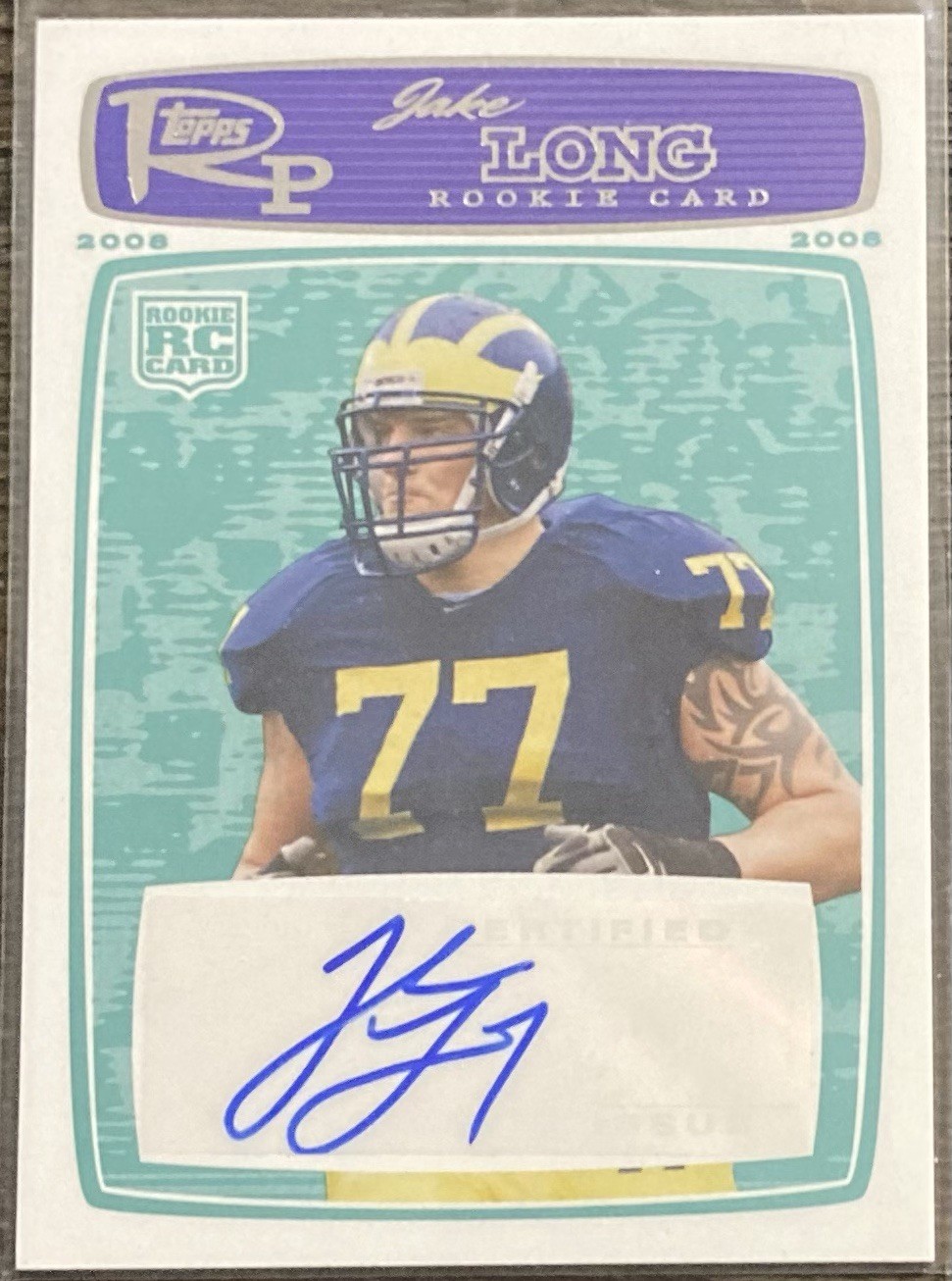 Jake Long Topps Rookie Progression #196 Autograph