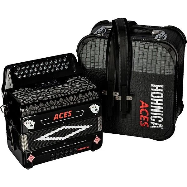Hohner Hohnica Aces II FBbEb 3 Register Accordion - Black - Image 3 of 4