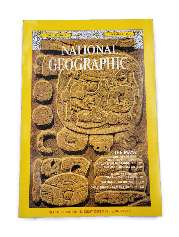 National Geographic December 1975 Maya New Energy Wind Yukon Iowa Amana Colonies