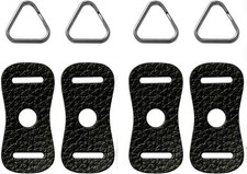 4 Pack Camera Strap Lug Ring Triangle Split Rings Hook with Leather Pad