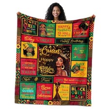 African American Birthday Gifts for Women Blanket - Queen Birthday 60"x50"