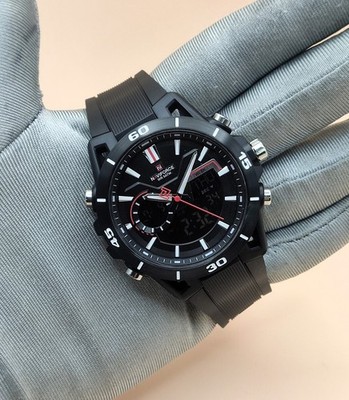 Amazing Naviforce Double Display Black Dial Refurbished Men's Wrist Watch