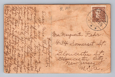 Denmark COPENHAGEN Dfds Terminal Billet 1943 to Gloucester City NJ