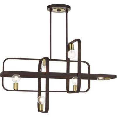 Livex Lighting 49748-07 Bergamo Island Light Bronze with Antique Brass Accents