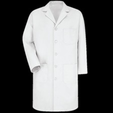 Red Kap KP1S Lab Coat, Long Sleeve, Pockets, Buttons, 80/20 Blend 1pc Medium