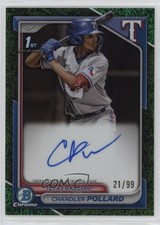 2024 Bowman Green Grass Refractor 21/99 Chandler Pollard #CPA-CP Auto 3tb