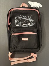 Authentic MOOMIN Snorkmaiden Black Fabric Backpack 14” X 10” Brand New with Tag