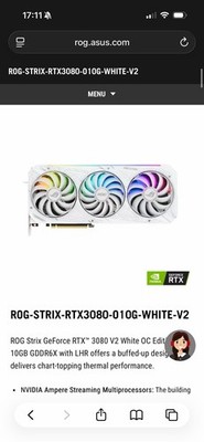 ASUS NVIDIA GeForce RTX 3080 10GB GDDR6 Graphics Card 