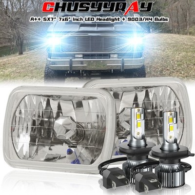 DOT 5X7'' 7x6inch Rectange LED Headlight H4 fit Chevy G10 G20 G30 Van 1978-1995