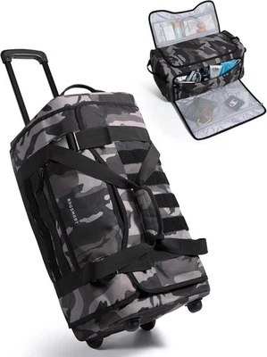 BAGSMART Rolling Duffle Bag with Wheels, Tactical Carry on Luggage, Travel Bag G