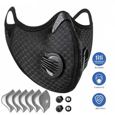 Reusable Half Face Mask Respirator Anti Pollution Sports Facepiece With Filters
