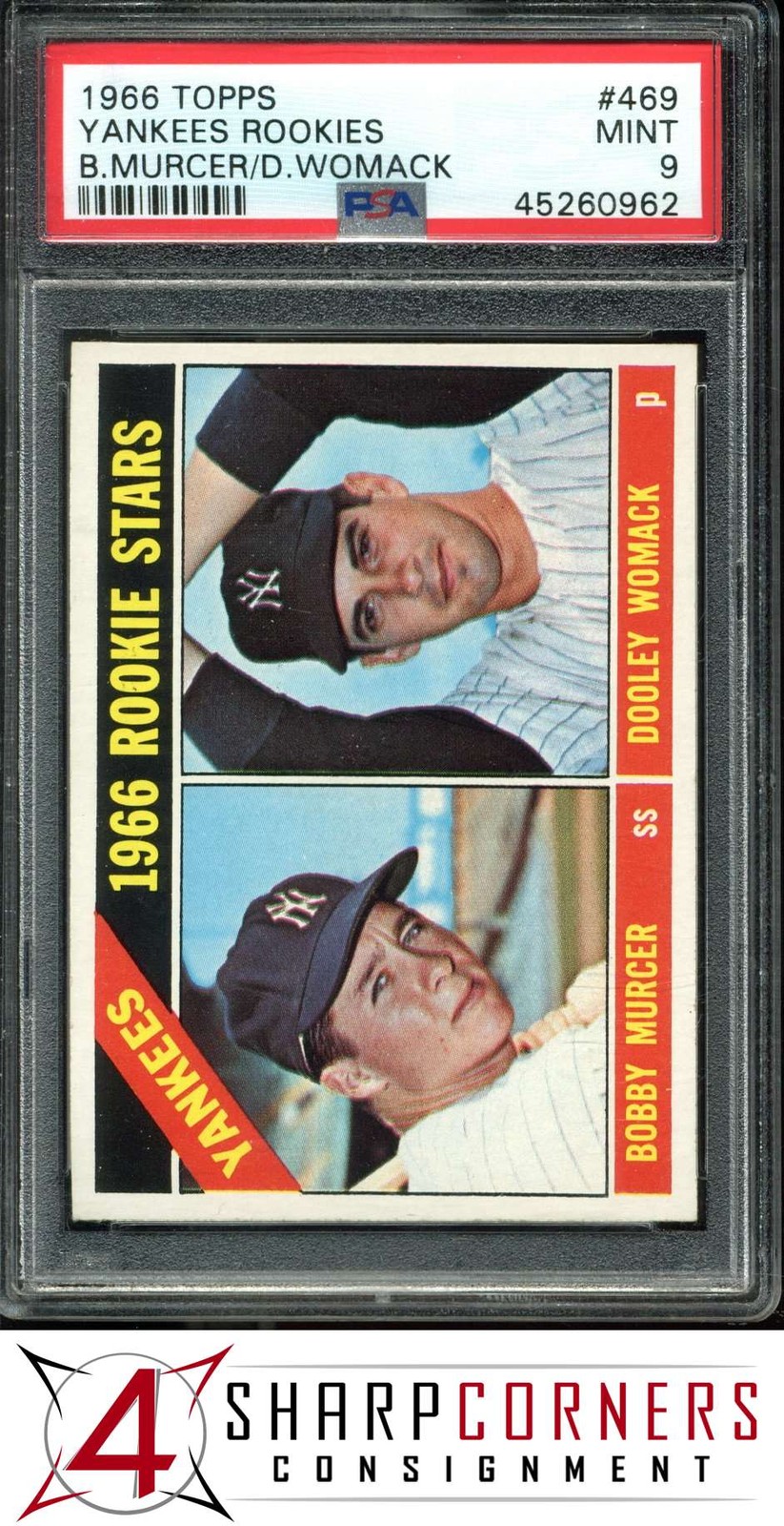 1966 TOPPS #469 BOBBY MURCER RC YANKEES PSA 9