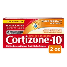 Cortizone 10 Maximum Strength Anti Itch Ointment 2 Ounce Water Resistant Relief