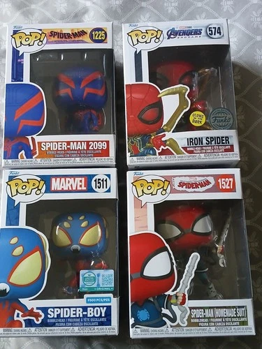 Funko Pop! MARVEL Spider-Man Figures Lot Of 4  #574 #1225 #1511 #1527 Spider Boy