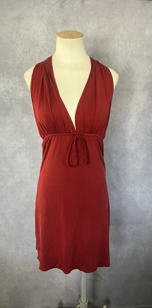 Miaou Anais Red Halter Dress low back $265 | eBay