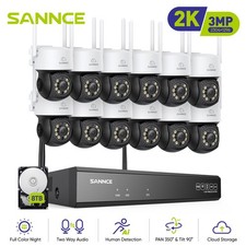 SANNCE 3MP WLAN PTZ Überwachungskamera 10CH NVR Zwei-Wege-Audio Farbnachtsicht