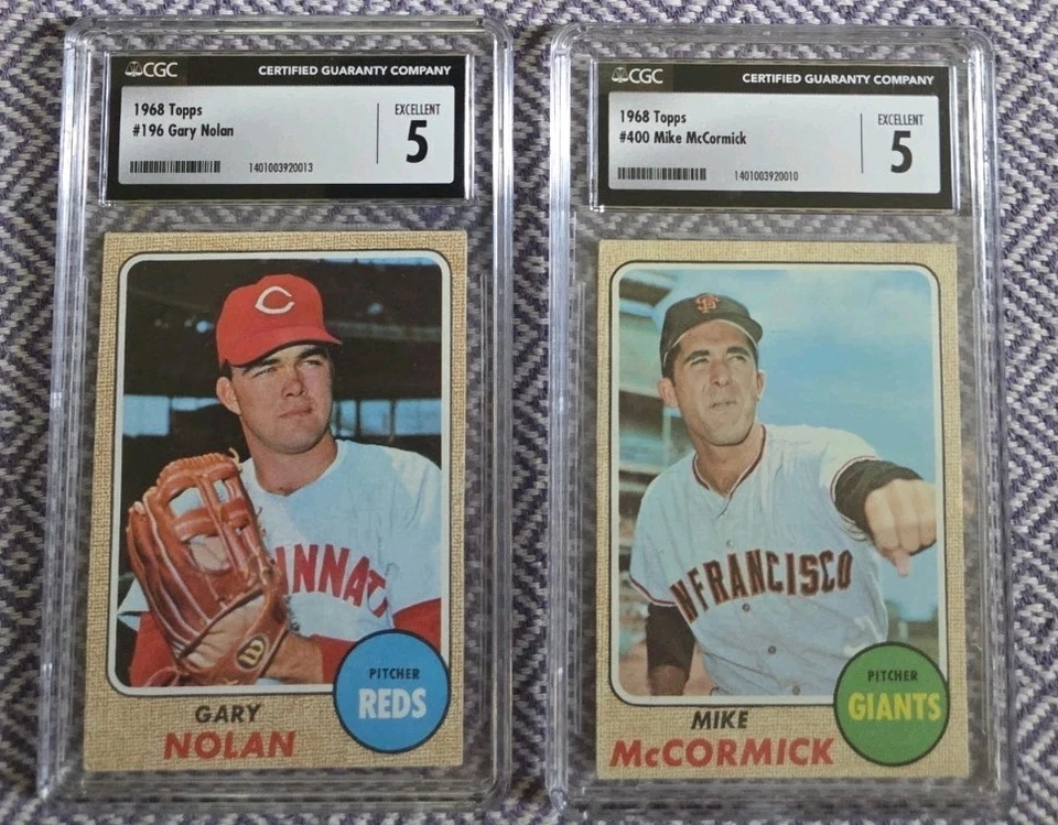 Lote de (4) tarjetas de béisbol 1968 Topps con clasificación CGC EX y Ex+ Alou, Davis, Nolan Foto 3 de 3