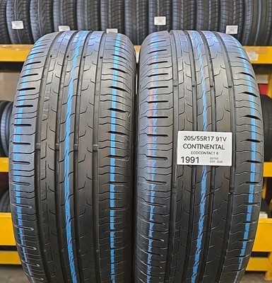GEBRAUCHT: 2 SOMMERREIFEN 205/55 R17 91V CONTINENTAL - ECOCONTACT 6 2055517