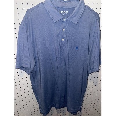 IZOD Advantage Performance Polo Men s XL Blue Striped Golf Shirt