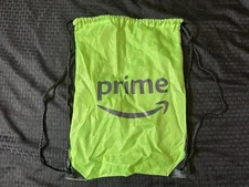 Amazon Prime Lime Green Drawstring Bag Bright Colorful Portable Collectible Swag