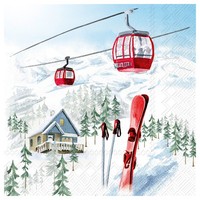 Ihr Serviette Skiurlaub 33X33Cm 20 StüCk Papierserviette Tischserviette