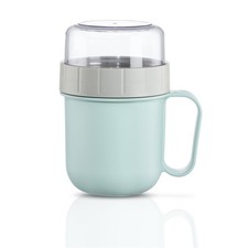 Xavax Müslibecher Jogurtbecher To Go mit Griff und Topper, 2 Fächer 500 + 200ml