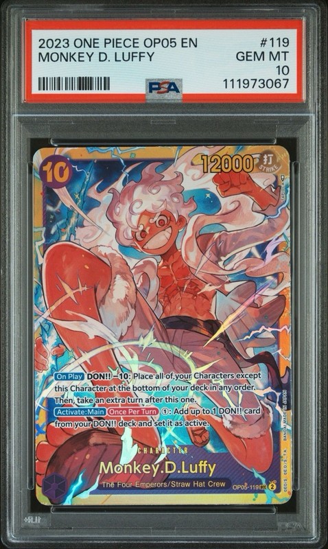 ONE PIECE MONKEY D. LUFFY 2023 OP05-AWAKENING OF THE NEW ERA #119 PSA 10